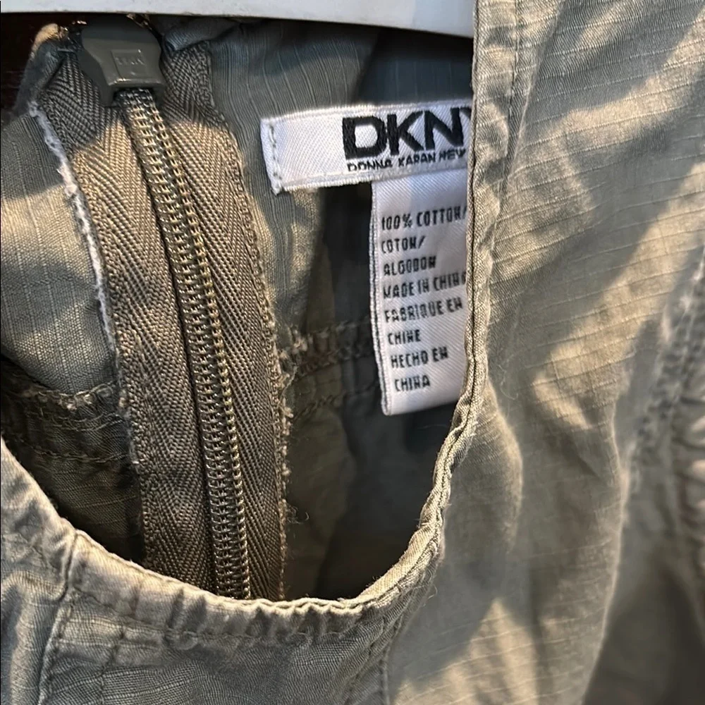 Stylish DKNY Olive Green Utility Dress